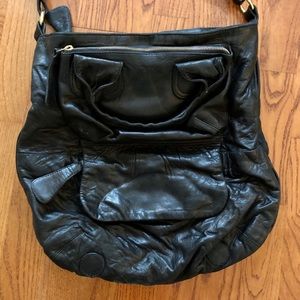 Vintage BULGA Leather Handbag Purse Black